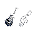 Miniatyrbillede 2 af 2: 1 par guitar node ørering musik stud øreringe asymmetriske øreringe til kvinder（1.5X1.2CM，som vist）