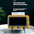 Miniatyrbillede 3 af 5: Retro TV-formet servietbeholder i gul (7,28*5,70*6,29 tommer) til alle telefoner - Unik multifunktionel servietbeholder til køkken, soveværelse