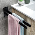 Miniatyrbilde 1 av 6: Dobbel håndkleholder, 39cm rustfritt stål håndkleholder uten boring, for kjøkken bad, svart
