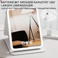 Miniatyrbillede 3 af 7: Foldbar Makeup Spejl med Lys, Genopladeligt Bærbart Rejsespejl, Touch Screen med 3 Farver Lys, Trinløs Justerbar, Pink