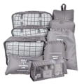 Miniatyrbild 1 av 7: Resväska Packningskuber - 9-delars Resväska Packningskuber Lätt Resväska Organizer Set Bagage Packnings Organizer - Grå