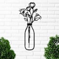Miniatyrbillede 1 af 5: Metal Vægkunst Qmetalart Blomst i Vase Vægdekoration til Stue Køkken Soveværelse Badeværelse Hjemmevægdekoration