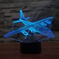 Kreativ 3D lys flymodell illusjon 3D lampe LED 7 fargeendring USB berøringssensor skrivebordslampe nattlys