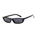 Sorte slanke retro solbriller sorte glass sorte