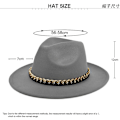 Pikkukuva 4 / 5: Eurooppalainen ja amerikkalainen villainen brittiläinen retro jazz-hattu, joka sopii kaikkiin retro-hattuihin, joissa on iso kultaketju ja musta silinterihattu