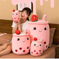 Miniatyrbild 3 av 4: Söt Bubble Tea Plyschleksak Super Mjuk Fylld Dockleksak Flerfunktionell Kudde För Hemliv