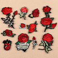 Miniatyrbillede 1 af 5: Dww-broderi stryge-på patch, 11 stk. rose blomster stryge-på applikation patches til håndværk, syning, tøj