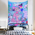 Miniatyrbillede 4 af 4: Wekity Anime Gobelin Æstetisk Kunst Hjem Baggrund Stof Dekoration Gave Boho Gobelin til Stue Soveværelse Dekoration (614-11, 29 x 38 tommer)