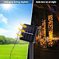 Miniatyrbild 5 av 5: Solcells drivna ljusslingor, 1 förpackning 12M 100 LED vattentäta solcells drivna ljusslingor 8 lägen vattentäta dekorativa lampor (varmvit)