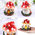 Miniatyrbilde 4 av 5: Harpiks sopphus, fehus, mini harpiks sopp DIY plante statue, vanntett utendørs hage Sta