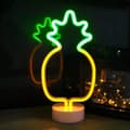 Ananas Neon Lys Med Base Natlys, Led Ananas Humørlamper Grønne Skilte Batteri