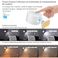 Miniatyrbillede 2 af 5: Indendørs væglampe, Touch LED væglampe med USB-opladningsport, berøringskontrol, 3 lysstyrkeniveauer 3 temperaturer 360 roterbar sengelampe til soveværelse
