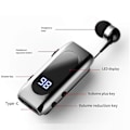 Miniatyrbillede 4 af 5: K55 Lavalier trådløst headset digitalt display vandtæt forretningskabel in-ear ultra Bluetooth headset,A（Gun Black）