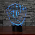 Miniatyrbillede 3 af 4: 3D LED Baseball Handske Lys Illusion Sensor Natlys med Smart Touch og USB-kabel 7 Farve Variable LED Duftlys til Soveværelse Dekoration