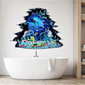 Miniatyrbild 3 av 5: Ocean Dolphin 3D Golv- och Väggdekaler, Under Havet Marin Djur Väggdekaler, Under Vatten Havsliv DIY Väggdekor för Badrum Barn Flickor