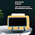 Miniatyrbillede 5 af 5: Retro TV-formet servietbeholder i gul (7,28*5,70*6,29 tommer) til alle telefoner - Unik multifunktionel servietbeholder til køkken, soveværelse
