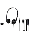 Miniatyrbild 3 av 5: USB-headset med mikrofon, med volymkontroll, för onlinekonferenser, onlinekurser, spel, datorheadset (svart)