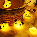 Miniatyrbild 2 av 5: Söta Panda-huvudstränglampor LED-fe-lampor för barnrumsnattljus USB-drivna