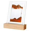 Miniatyrbild 2 av 5: 3D Rörlig Sandkonst, 360 Roterande Timglas Dekoration, Kreativ Konst Sandkonst Flytande Rörelse Vardagsrum Sovrum Bordslampa Dekoration 10ML Kvadrat