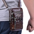 Pikkukuva 1 / 5: Uusi Vintage-nahkainen olkalaukku, crossbody-laukku, vyölaukku, miesten matkustus-, ostos- ja rento puhelimen kotelo