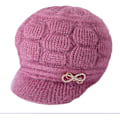 Miniatyrbillede 2 af 5: Baret Huer til Kvinder Blød Varm Hæklet Strikkede Baretter Atumn Vinter Hue Hue Mode Strikkede Kalot Elegant Græskar Hat（One Size，Lilla 2）