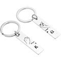 Miniatyrbild 2 av 5: Par Keychain för Par - Söt Mini Matchande Löfte Nyckelring Kung Drottning För Alltid Kärlek Hjärta Smycken för Honom Hennes Flickvän Pojkvän Man Fru Present