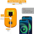 Miniatyrbillede 5 af 5: USB C-oplader til 20V batteri, 2 porte med USB-C og USB-A, 65W hurtigoplader PD 3.0 strømadapter USB-strømforsyning (gul)