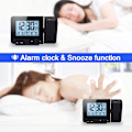 Miniatyrbild 2 av 5: Digital Projektionsklocka, Sängbordsdimmer Väckarklocka Tid Temperatur Skyddsklocka Med Snooze