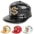 Miniatyrbillede 3 af 4: Herre Kasket Baseball Kasket Hiphop Kasket Læder Justerbar Snapback Hatte Til Mænd Kvinder Multi-farve Valgfri（Sølv）