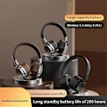 Miniatyrbilde 2 av 5: Bluetooth 5.3 Retro Trådløst Headset Tung Bass Hodetelefoner Mobil Datamaskin Multifunksjonelt Headset,A（Kul Svart）