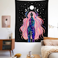 Pikkukuva 1 / 4: Wekity Boho -seinävaate, esteettinen taide, kodin taustakangas, sisustuselementti, lahjaksi seinävaate, olohuoneen ja makuuhuoneen sisustus (95x73cm, 3)