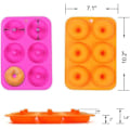 Miniatyrbillede 5 af 5: 6-hullet silikone donutforme sæt med 2 non-stick bageplade maker bageform