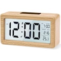 Pikkukuva 1 / 5: Digitaalinen herätyskello, puinen yöpöytäkello suurella LCD-taustavalonäytöllä, 3 AAA-pariston virtalähteellä [paristot eivät sisälly]