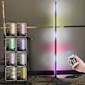 Miniatyrbillede 1 af 5: Rgb Smart Ambiance Gulvlampe 103cm Smart App Fjernbetjening Stue Soveværelse Hjørnelampe Natlampe