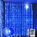 Miniatyrbillede 1 af 4: 300 LED-gardinlyssnor 16 farver 8 tilstande Farveskiftende lys Vandtæt Usb