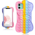 Miniatyrbild 1 av 5: iPhone 11 Skal Cartoon Rolig Söt Kul Silikon Design Cover för Flickor Barn Pojkar Tonåringar, Mode Cool Unik Fidget Skyddande Estetisk Båge B