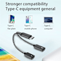 Pikkukuva 1 / 5: 60W nopea lataus Type-C -jakaja kuulokeadapteri ja kaksois USB-C -äänenlatauslaite käännettävälle Type-C -liitännälle