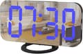 Digitalt vækkeur, spejflade LED elektroniske ure, med USB-oplader, snooze-model