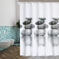 Miniatyrbillede 2 af 3: Badeværelse Bruseforhæng Vandtæt Polyester Forhæng Hvid Grå Sten Bruseforhæng 180x180cm
