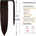 Miniatyrbild 2 av 5: 28 tum Ponytail Extension Lång Rak Wrap Around Clip In Syntetisk Fiber Acsergery Present