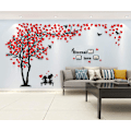 Miniatyrbillede 1 af 5: Dww-Tree Wall Stickers Fotoramme 3D Dekaler DIY Wall Stickers Kunst Hjem Indretning til Soveværelse, Børneværelse, Hal, Børnehave, Gave (Rød Venstre,L-300 * 150c
