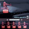 Miniatyrbild 4 av 5: 3D Baseball Player Nattlampa, LED Illusion Lamp Med Fjärrkontroll & USB-kabel Bäst