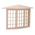 Miniatyrbillede 5 af 5: 1/12 Dukkehus Karnap Vindue Udsøgt Miniature Træ 45 Graders Hjørne 3 Sidet Vindue Model til DIY