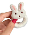 Pikkukuva 1 / 5: Kaninhius Scrunchies Karhun Korvat Hiukset Sidokset Poninhäntäpidike Elastics Hiukset Köydet（Valkoinen）