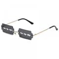 Slanke Rimless Sikkerheds Dobbeltkantede Razor Blade Formede Linser Luksus Solbriller