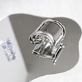 Pikkukuva 3 / 5: Statement Big Cuff Bracelets Niche Design Bangles For Women 2023 Novel Style（Silver）