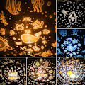 Miniatyrbilde 2 av 4: Stjernehimmel-projektor, roterende stiv projektorlampe, LED-lys med timer