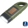 Miniatyrbild 2 av 7: Ficklampa, 2-pack LED-ficklampa, handvev solkarbinhake ficklampa för camping utomhusklättring vandring - Grön
