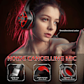 Miniatyrbillede 3 af 5: Professionelt over-ear støjreducerende gaming headset med mikrofon LED-belysning og stereokanaler til PS4 PS5 PC Xbox One Switch