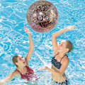 Miniatyrbilde 4 av 5: Oppblåsbar glitterstrandball for sommeraktiviteter i vann (rød)